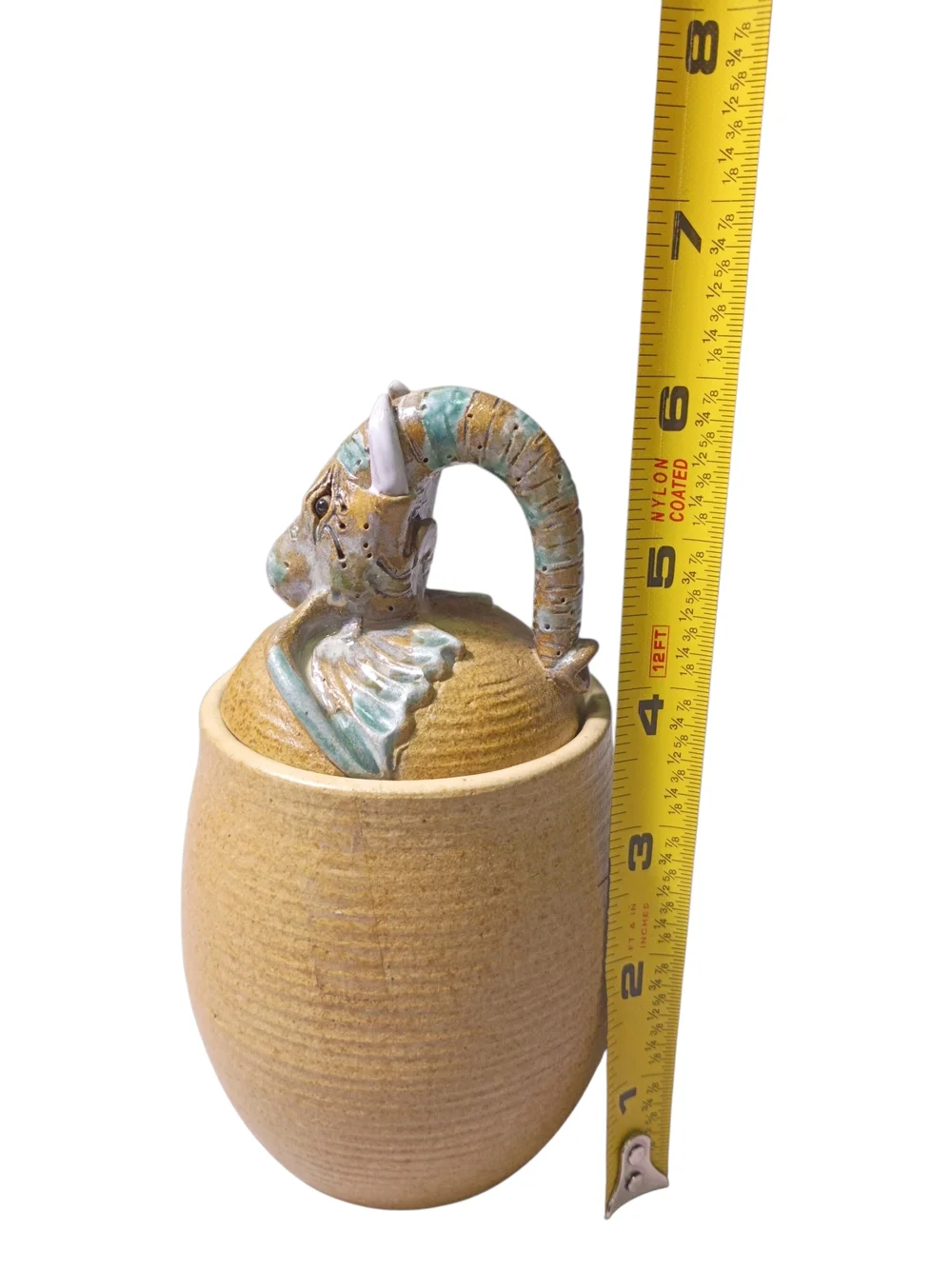 Handcrafted‎ Elephant Ceramic Coffee Set in Tan 15 Pcs